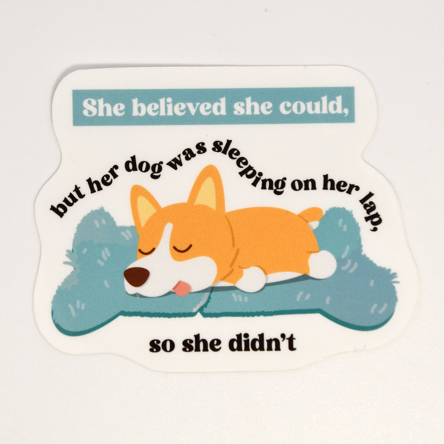 Dog On Lap Sticker