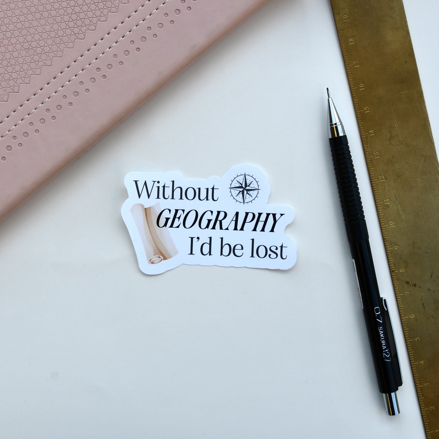 Without Geography I'd Be Lost Sticker
