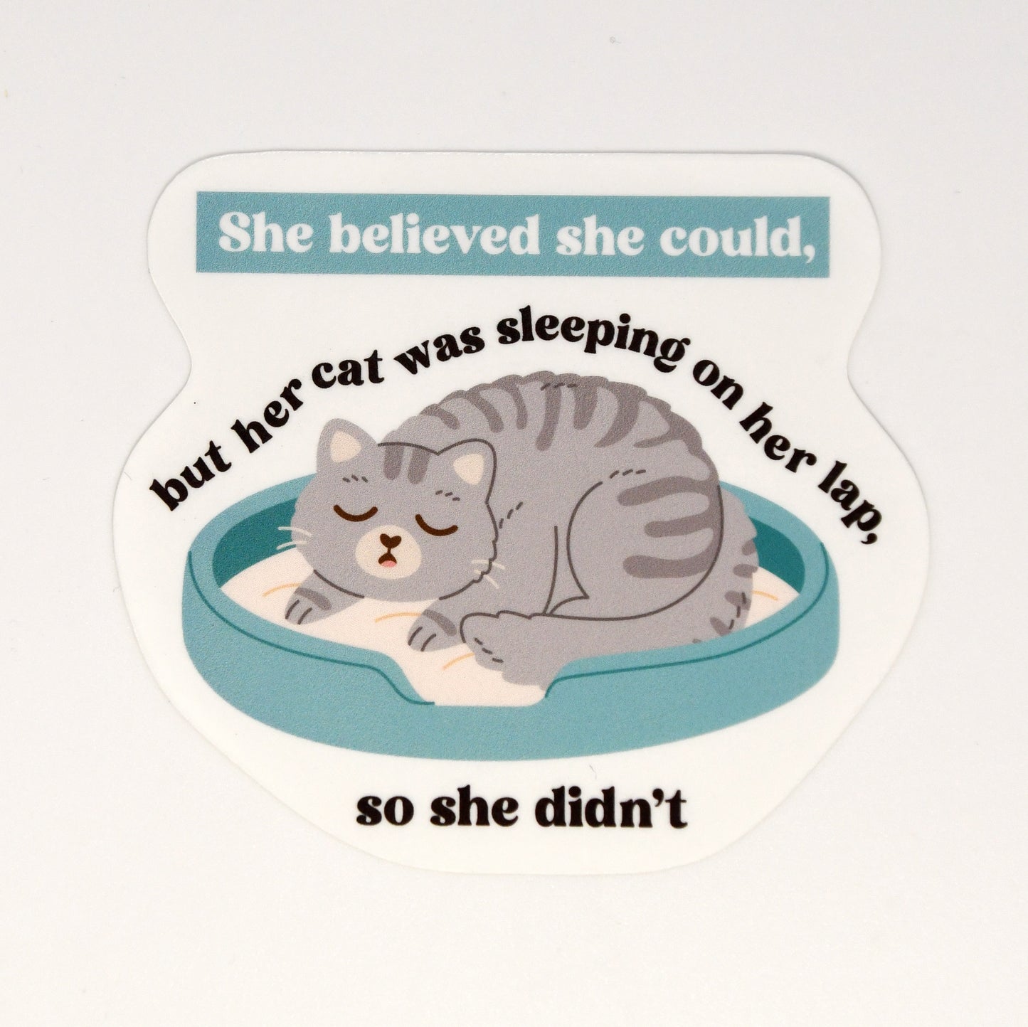 Cat On Lap Sticker