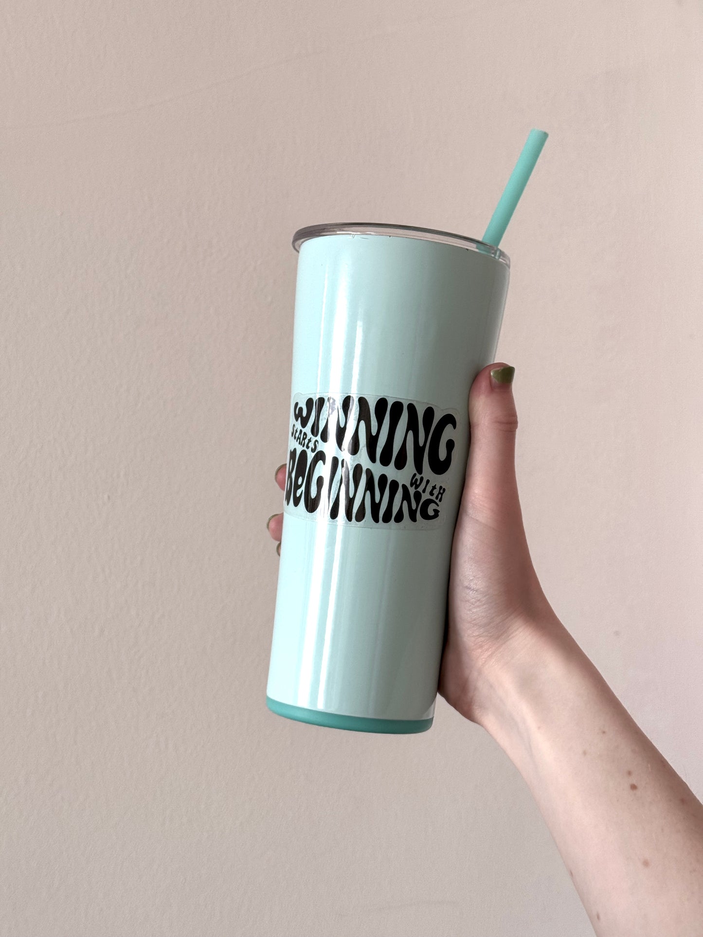 Winning Starts With Beginning Sticker