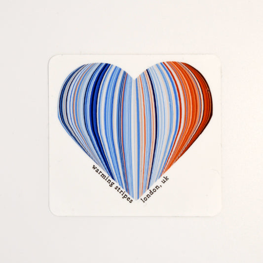 Warming Stripes (London) Heart Sticker